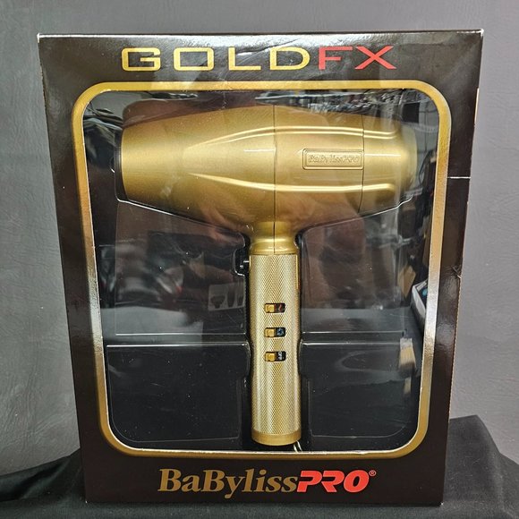 BaByliss PRO Gold FX Hair Dryer Turbo Gold Edition Professional W/Attachments NI - Picture 1 of 7